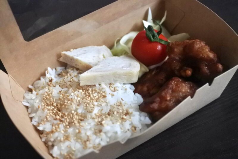 Bento box | chicken karaage | tamago | cabbage | cherry tomato