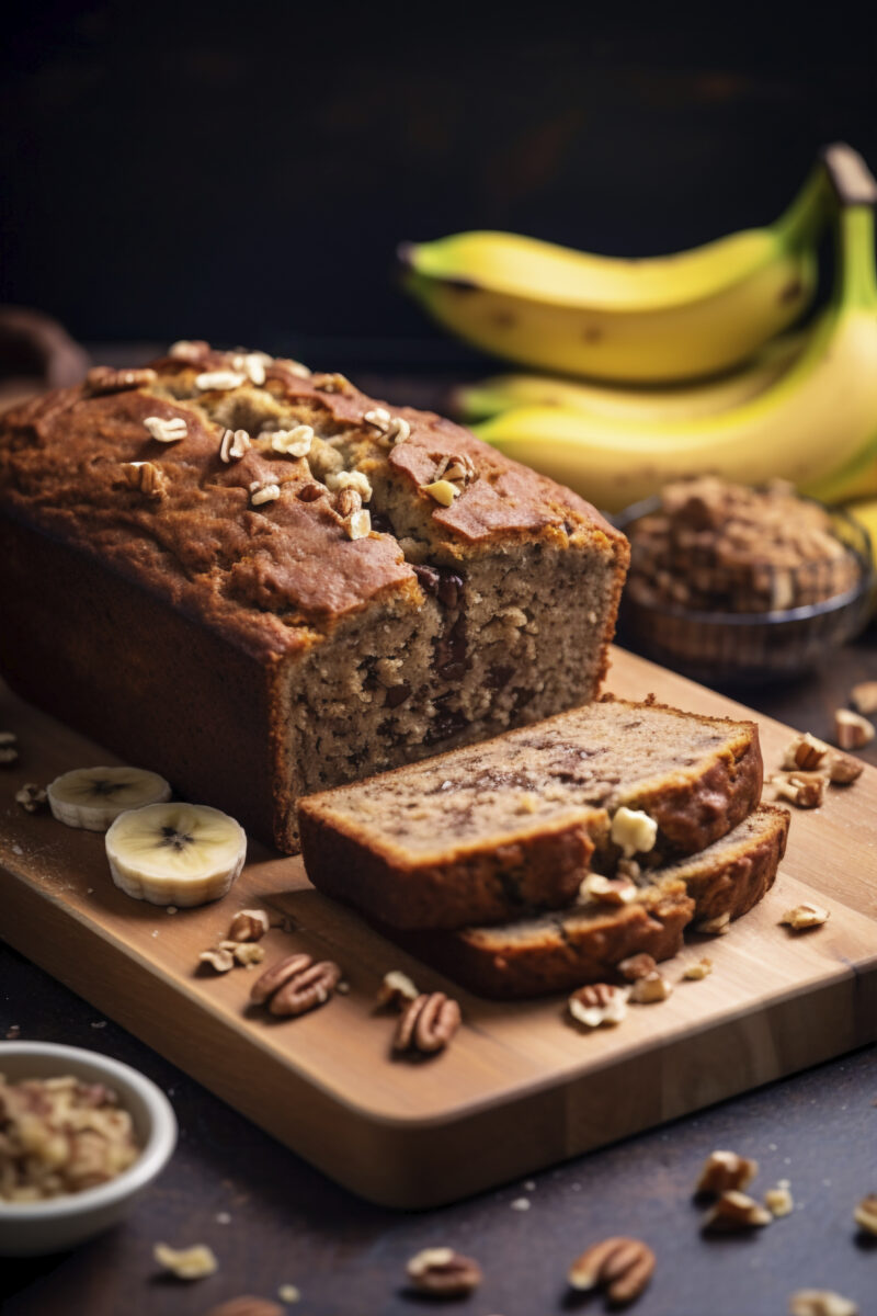 Vegan banana bread | pure chocolade | pecannoot