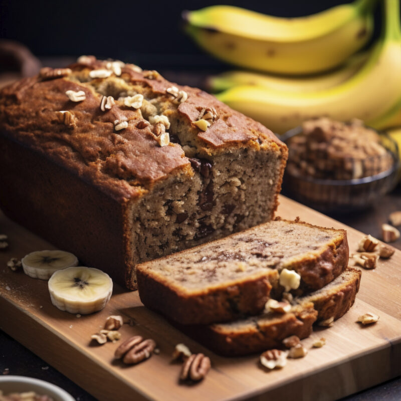 Vegan banana bread | pure chocolade | pecannoot
