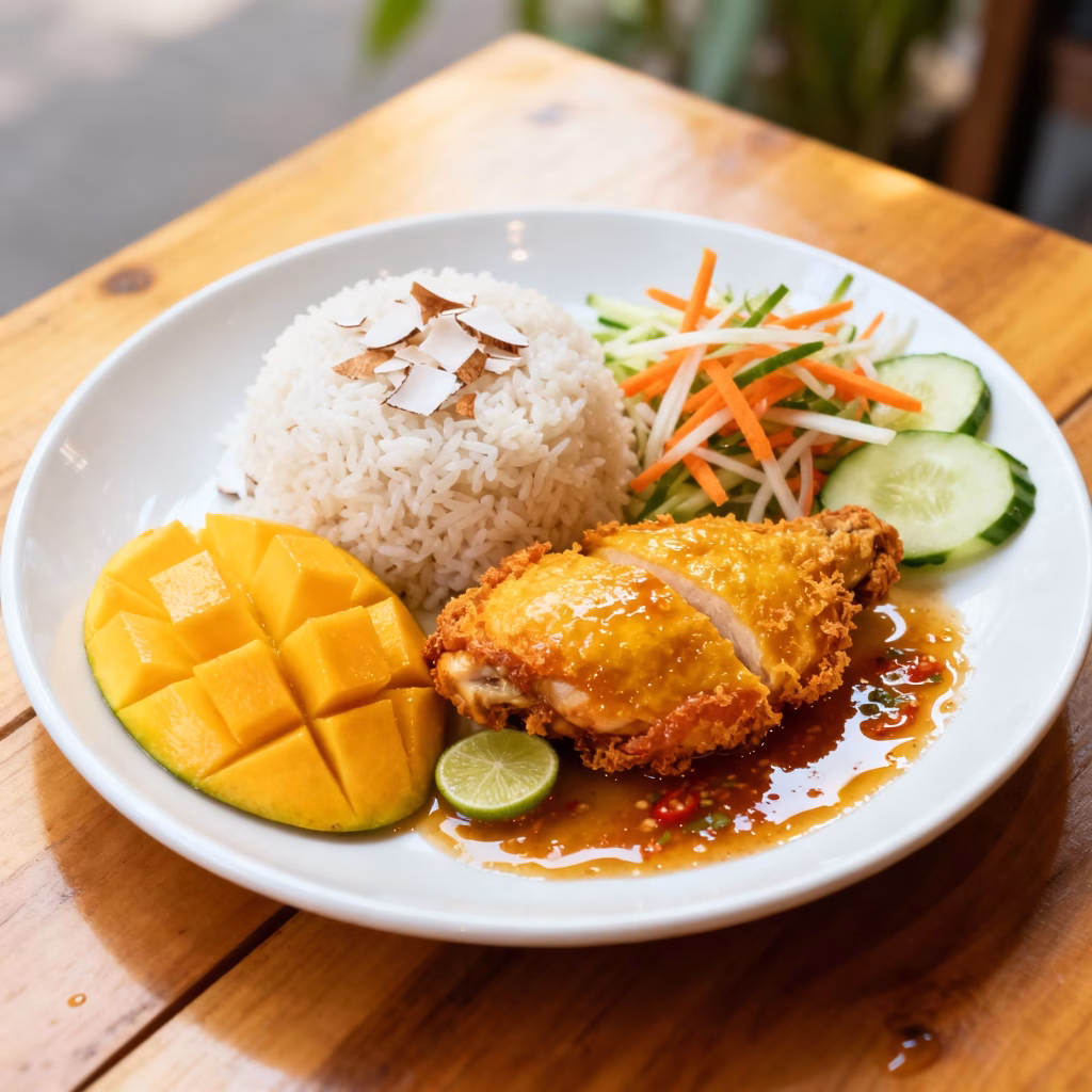 mango 'fried' chicken