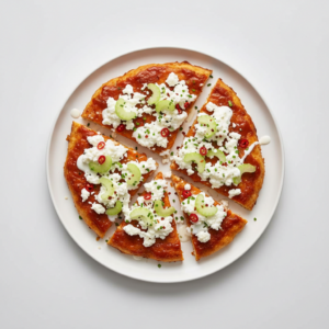 Crispy buffalo chicken 'pizza'